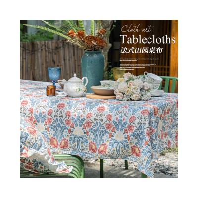 China Hot Designed Printed Rectangular Square Oilproof Table Cover Fabric Cotton Polyester Tablecloth Amazon Amazon High Quality for sale