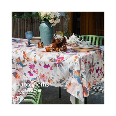 China Hot Designed Printed Rectangular Square Oilproof Table Cover Fabric Cotton Polyester Tablecloth Amazon Amazon High Quality for sale