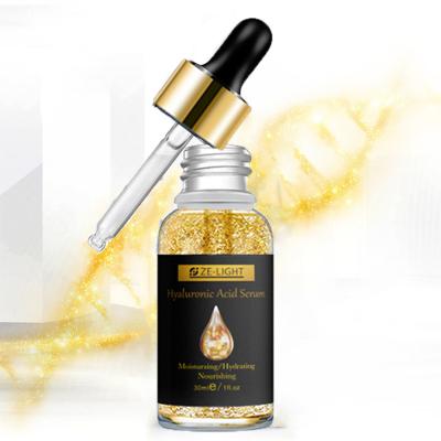 China Moisturizer Face Hydrate Shrink Pores Brighten Improve Fine Lines Lifting Firming Skin 24k Gold Hyaluronic Acid Serum for sale