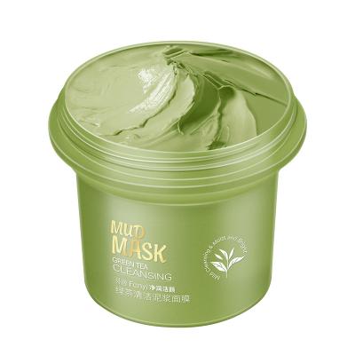 China 100g Moisturizer Green Tea Ice Muscle Mud Mask Deep Cleansing Remove Blackheads And Shrink Pores Skin Care Facial Mask for sale