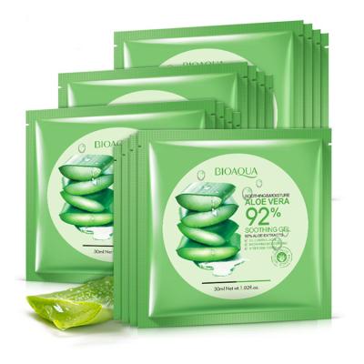 China Aloe Vera 92% Nourishing Soot Cover Gel Whitening Facial Skin Care Sheet Mask Wholesale 24 Hours Aloe Vera Gel Extract Repair Face Mask for sale