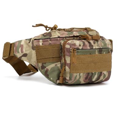 China Camouflage Fanny Pack Unisex Outdoor Hiking Portable Anti-theft Fan Bag Army Travel Tactical Waist Bag for sale