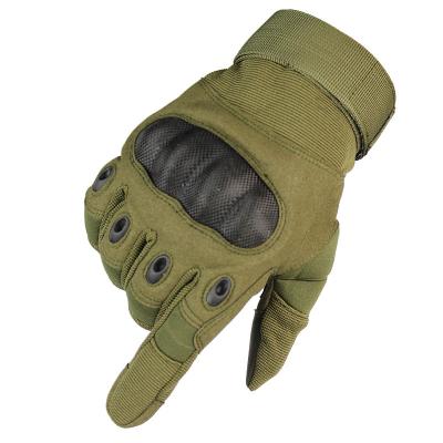 China Full Finger Combat Police Outdoor Sports Tactical Rubber Knuckle Military Gloves For Men for sale