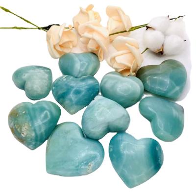 China China Wholesale Natural Gemstone Amazonite Crystal Heart Carved Crystal Quartz Heart Shaped Healing For Decoration for sale