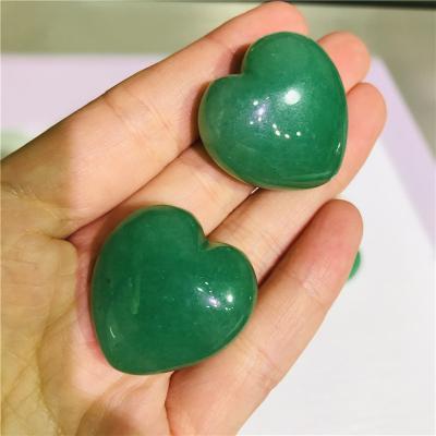 China Wholesale China Reiki Polished Heart Shaped Gemstone Hand Carved Green Aventurine Heart For Decoration for sale