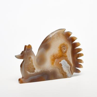 China China Wholesale Natural Geode Fox Figurine Carving Crystal Craft For Decoration for sale