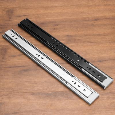 China Modern Thickness 1.2mm16 Inch 45mm Wide Auto Closing Pad Drawer Slide With Soft Closed Drawer Slide for sale