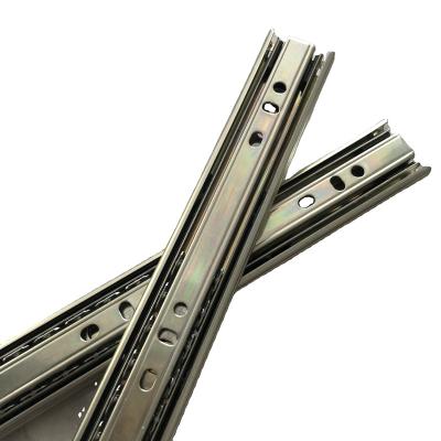 China Width 30mm Modern Telescopic Drawer Slide Low Power Narrow Sliding Drawer For Furniture Hardware Full Three-section Drawer Slide 300mm for sale