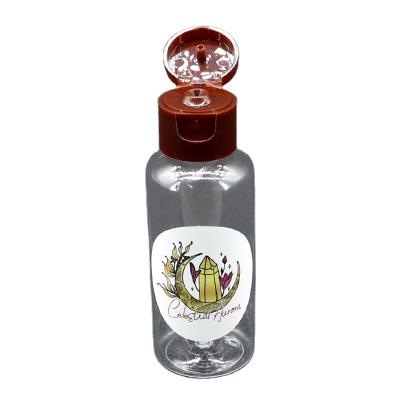 China Plastic Cosmetic Transparent Bottle Container Brown Cap For Essential Oil Aromatherapy Perfume Cosmetics Skin Care Bottle Packaging for sale