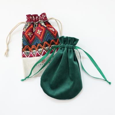 China Coats Pocket Bag Jewelry Drawstring Green Cotton Small Activities Bag Style Storage Accept Material Origin For Jewelry Drawstring Bag for sale