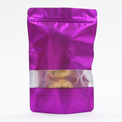 China Recyclable custom color and custom size with customize packaging stand up pouch bags clear window for frozen food for sale