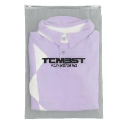 China Wholesale Custom Logo BIODEGRADABLE Clothes Zip Lock Self Seal Printed Plastic Bag Logo Apparel Packaging PVC/EVA/PP Frosted Zipper Bags for sale