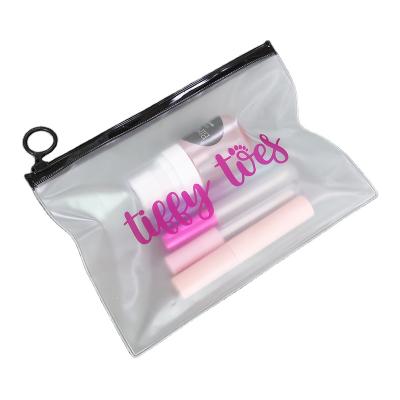 China Other Smell Proof Bag Customized Frosted Cosmetic Bag With Zipper PE With Beauty Zipper Cosmetic Bag for sale