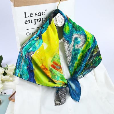 China Hot Sale Luxury Silk Square Scarves 90cm*90cm For Women Square Neckerchief for sale