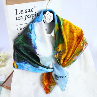 China New Style Square Women Scarf Digital Print Custom High Quality Silk Square Silk Scarf for sale