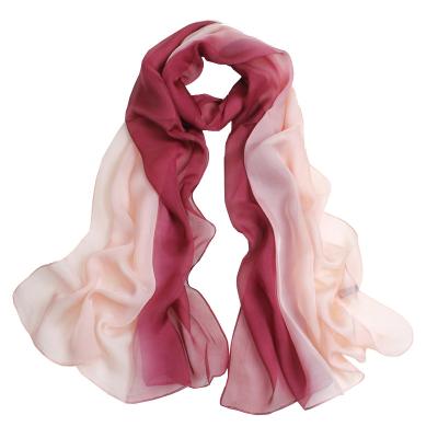 China Long Chiffon Silk Scarf Wholesale Custom Design Printed Fashion Custom For Women Plain Summer Square Scarf for sale