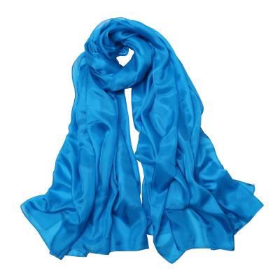 China Hot Sale Paj Pongee 100% Long Silk Fabric Pure Color Organic Silk Scarf Long Silk Scarf for sale