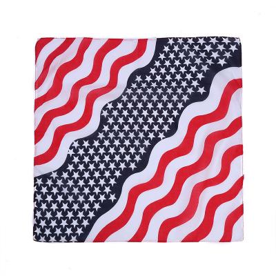 China Low MOQ Polyester Hip Hop Custom Logo Silk Screen Heat Transfer Printing Bandana Printing Multifunctional Square Bandana for sale