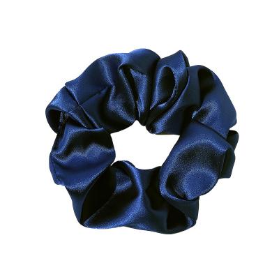 China 22 Colors Queen Size 3.5cm Solid Silk Scrunchie 22 Momme Casual Smart Custom Pure Silk Scrunchies For Hair 100% Silk Hair Ties for sale