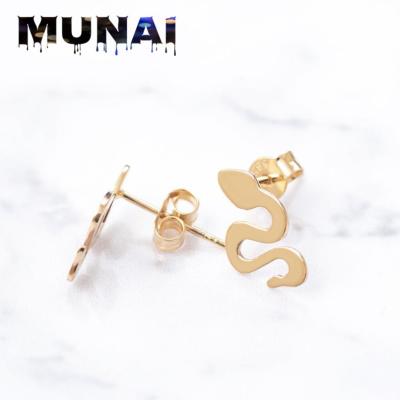 China CLASSIC White or Rose or Yellow Gold Snake Earrings for sale