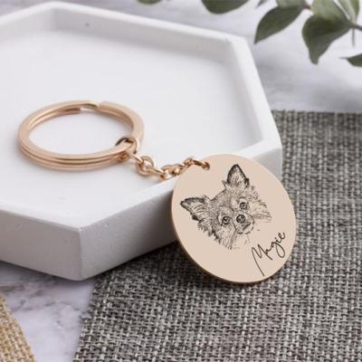 China Custom Key Chain Jewelry Gift Pet Portrait Key Chain Gift for sale