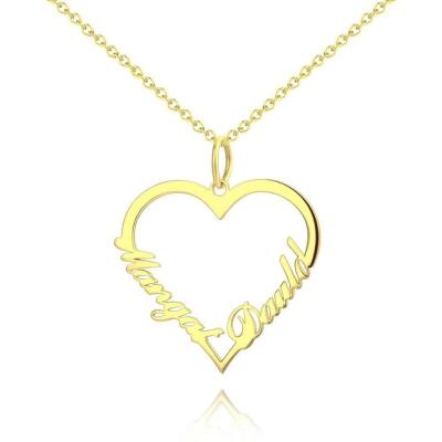 China FASHIONABLE Personalized Heart Necklace 925 Sterling Silver Eternal Love Collection Gold Plated for sale