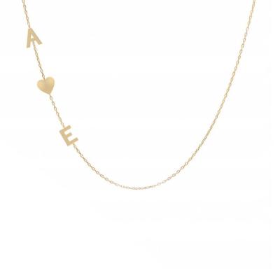 China Wholesale TRENDY Letter Necklace With Heart Side Gold Plated Jewelry for sale