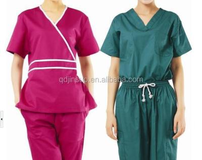 China Medical Flame Retardant Women Scrub TR Fabric Spandex With Waterproof And Antimicrobial Finish for sale