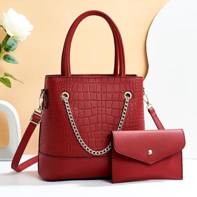 China 2021 New Lady Summer Big Bag Ladies Women's Packing 2 in 1 Handbag Set for sale