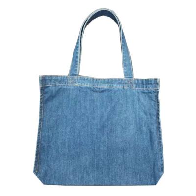 China 100% 2021 Eco-Friendly Handbag Woman Eco-Friendly Shopping Bags Cowboy Jeans Printing Newest Custom Denim Goods for sale