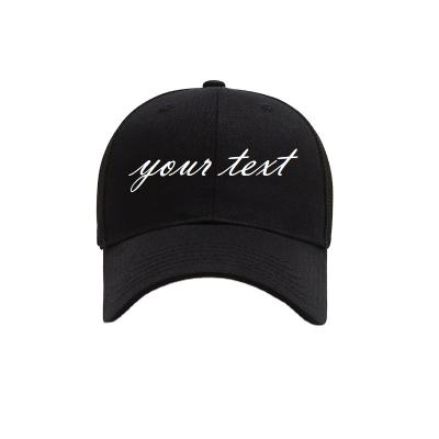 China Custom JOINT Logo Baseball Sports Print Logo Hat Snapback Dad Trucker Hat Sports Hats Casual Solid Color Black for sale