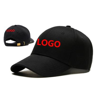 China COMMON Custom Logo Baseball Cap Printing Hat Snapback Dad Cap Casual Solid Color Black Trucker Hats Customizada de gorra for sale