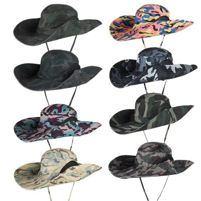 China Wholesale Character Wide Brim Fishing Hat Embroidery Logo Custom Bucket Hat With String for sale