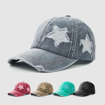 China breathable & Waterproof Ashion Sports Embroidery Washed Baseball Cap Unisex Logo Baseball Hat Caps OEM Custom Distressed 6 Panel for sale