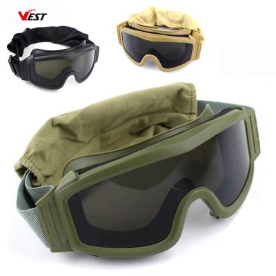 China VEST Outdoor Tactical Goggles Windproof Shooting Eyewear Paintball Army Military Airsoft Glasses 3 Lens for sale