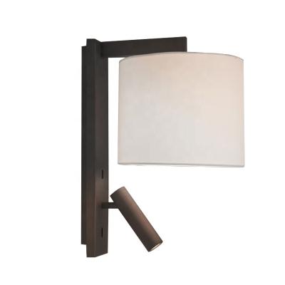 China Modern Contemporary JLW-1211 Mounted Led For Bed Hotel Headboard Fabric Shade Wall Lamp for sale