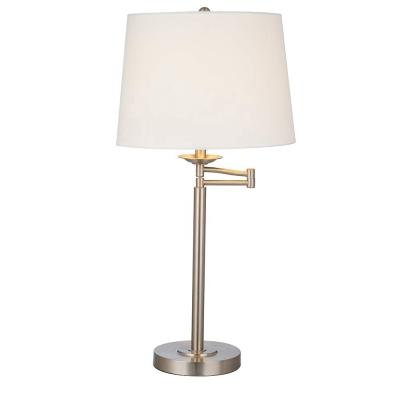 China Modern JLT-16226 Brushed Nickel Flexible Modern Swing Arm Table Lamps Hotel Accent Lamps for sale