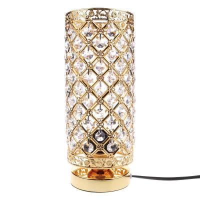 China JLT-2020 Modern Modern Crystal Table Lamp Bedside Desk Light Home Shade Lighting Chrome Bedroom for sale