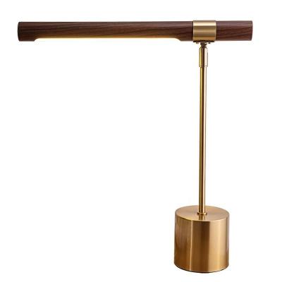 China JLD-0312 contemporary Nordic post hotel lobby table lamps with wood like brass task lamp lamparas vintage led for sale