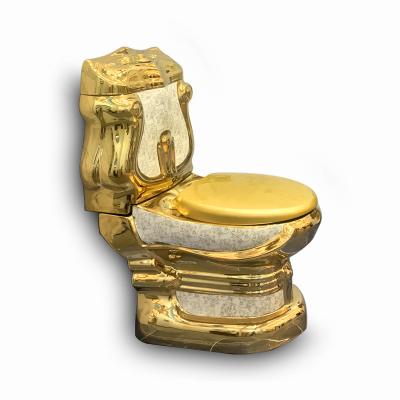 China Double-flow Color Toilet Bowl Bidet Pedestal Wash Basin Bidet Bathroom Wc Toilet Gold Color Ceramic Sanitary Toilet for sale