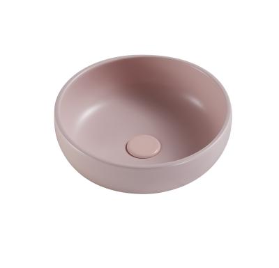 China Wash Basin Customized Bathroom Gold Color Ceramic Round Matte Wash Basin For Wholesale for sale