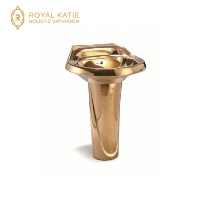 China Wholesale Sanitary Gold Toilet Bidet Pedestal Wash Basin Toilet Bathroom Toilet Wash Basin Ware Color Wc for sale