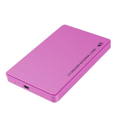 China Plastic 2.5 Inch SATA To USB Hard Drive Case Plastic USB 2.0 HDD Slot Enclosure for sale