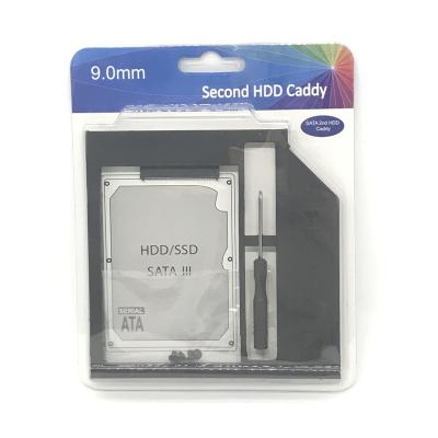 China Plastic Hard Drive Caddy Plastic SATA Optical Bay Stock hdd caddy 9.0 mm for sale