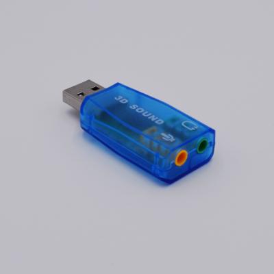 China Customized ABS USB USB 3D Sound Card Mini Computer Audio Pastic External Sound Card for sale