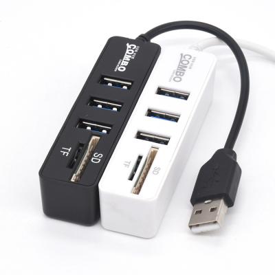 China USB HUB & Card Reader 2 in 1 Mini Card Reader & Usb Hub 2 in 1 Multi USB 2.0 Hub 3+2 Hub for sale