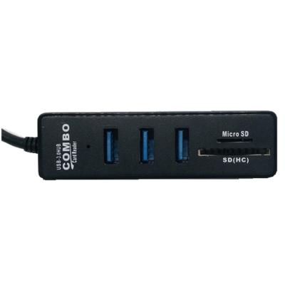 China ABS Plastic Mini USB 3.0 Hub With Port Card Reader 3 USB 3.0 High Speed ​​Hub For Computer And Laptop for sale