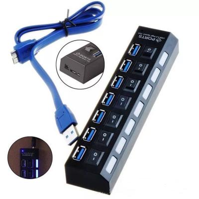 China With Individual On/Off Button Switch 7 Port USB 3.0 USB 3.0 Port Hub 7 High Speed ​​Hub For Computer And Laptop for sale