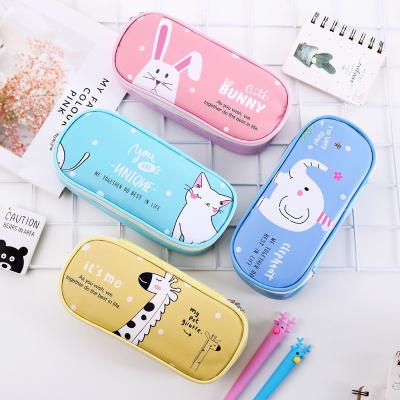 China Custom Cute Cartoon Animal Pen Bag Large Capacity Pencil Case Waterproof For School Kids for sale