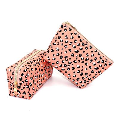 China Fashion Leopard-copy Cosmetic Bag Travel Storage Storage Toiletries Bag Portable Printed Clutch Bag for sale